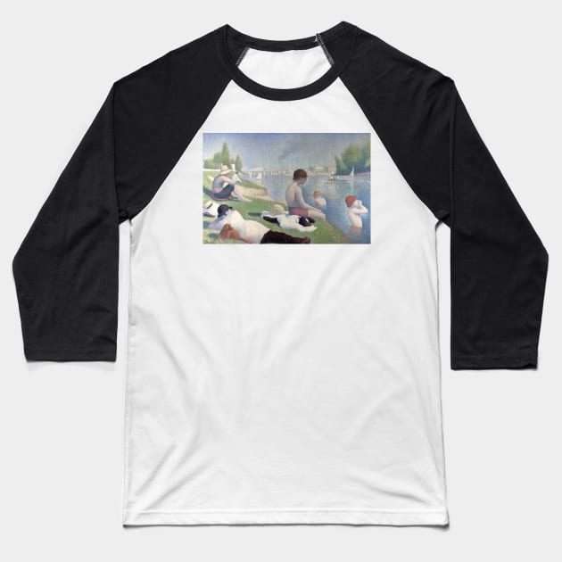 Bathers at Asnieres by Georges-Pierre Seurat Baseball T-Shirt by Classic Art Stall